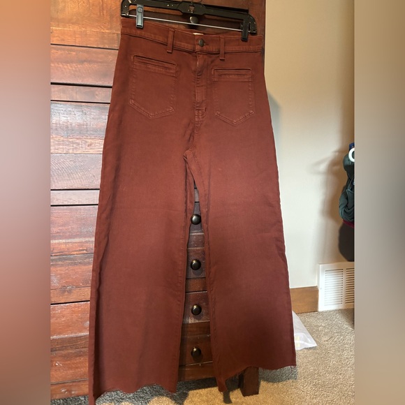 Madewell Denim - Madewell NWOT High-Waist Rust Brown Wide-Leg Jeans Sz 29